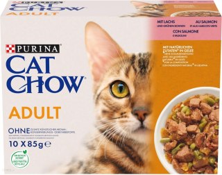 Cat Chow Adult GiJ Łosoś Zielona Fasolka Multipack 10x85g