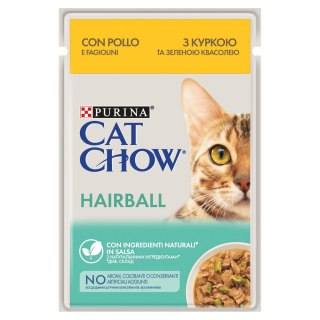 Cat Chow Hairball Control GiG Kurczak Zielona Fasolka W Sosie 85g