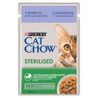 Cat Chow Sterilised GiG Jagnięcina Zielona Fasolka W Sosie 85g