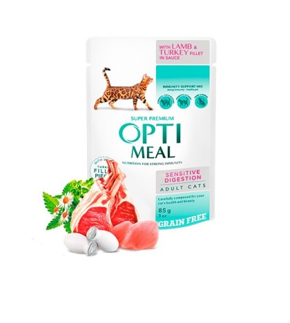 Opti Meal Super Premium "Sensitive Digestion"- Z Jagnięciną, Indykiem 85g