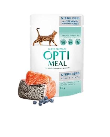 Opti Meal Super Premium "Sterilised"- Z Łososiem, Borówkami 85g