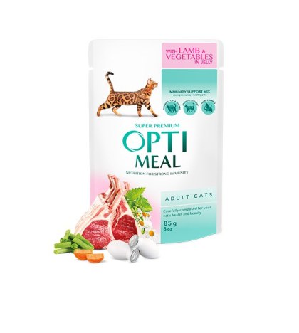 Opti Meal Super Premium - Z Jagnięciną I Warzywami 85g
