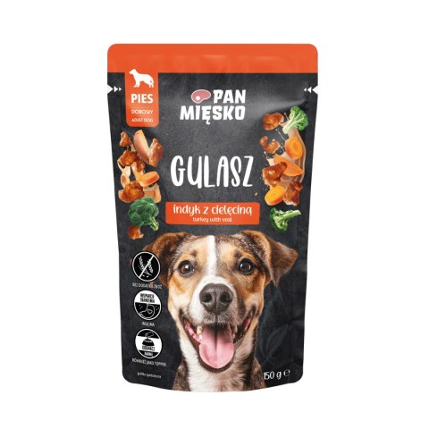 Pan Mięsko Karma Mokra Dla Psa Gulasz Indyk Z Cielęciną 150g