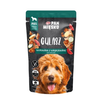 Pan Mięsko Karma Mokra Dla Psa Gulasz Wołowina Z Wieprzowiną 150g