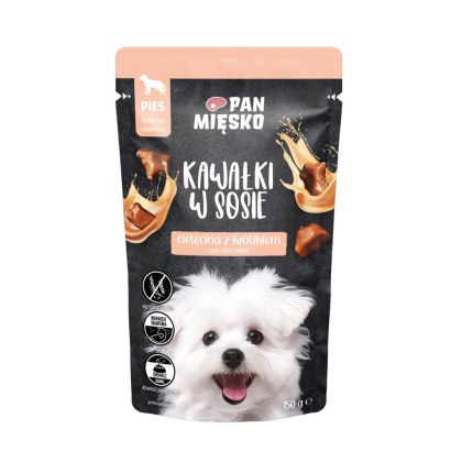 Pan Mięsko Karma Mokra Dla Psa Kawałki W Sosie Cielęcina Z Królikiem 150g