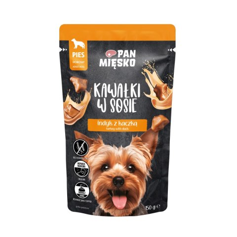 Pan Mięsko Karma Mokra Dla Psa Kawałki W Sosie Indyk Z Kaczką 150g