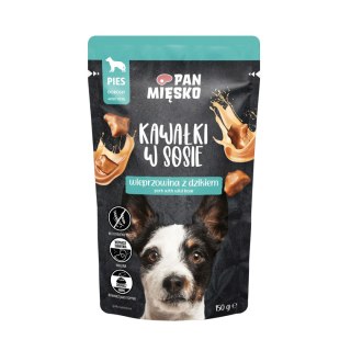 Pan Mięsko Karma Mokra Dla Psa Kawałki W Sosie Wieprzowina Z Dzikiem 150g