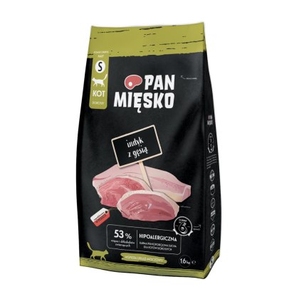 Pan Mięsko Karma Sucha Dla Kota Indyk Z Gęsią Chrupki S 1,6kg