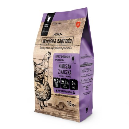 Wiejska Zagroda Karma Sucha Dla Kota Kurczak Z Kaczką 1,6kg