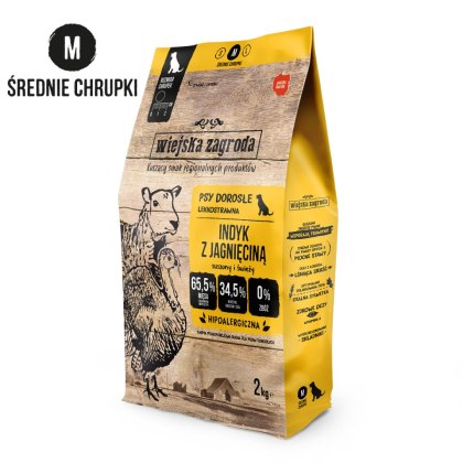 Wiejska Zagroda Karma Sucha Dla Psa Indyk Z Jagnięciną Chrupki M 2kg