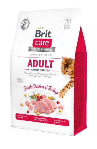 Brit Care Cat Adult Activity Support Fresh Kurczak Z Indykiem 400g