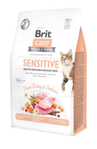 Brit Care Cat Adult Sensitive&Digestion Indyk Z Łososiem 400g