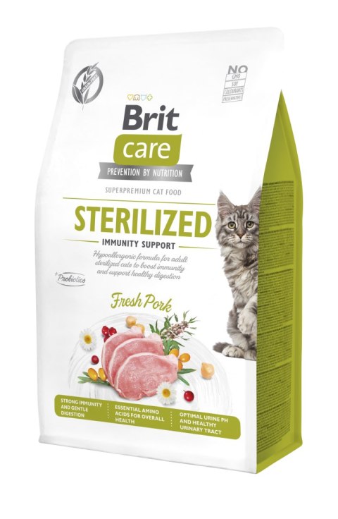 Brit Care Cat Adult Sterilized Immunity Support Wieprzowina 400g