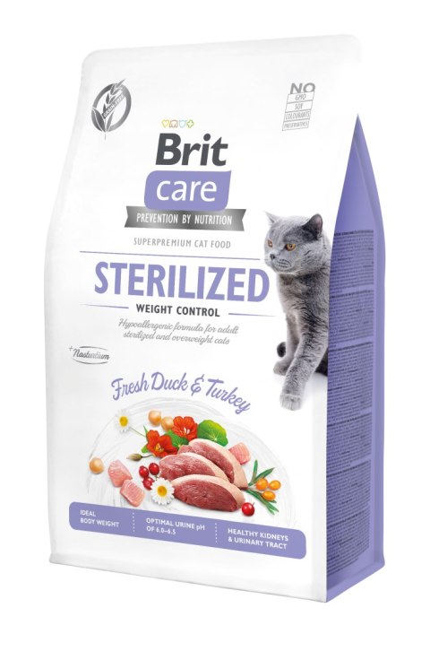 Brit Care Cat Adult Sterilized Weight Control Kaczka Z Indykiem 400g