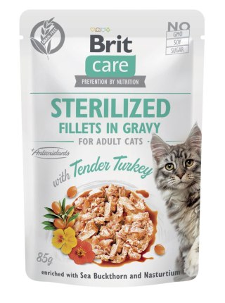 Brit Care Cat Fillets in Gravy Sterilized Indyk 85g