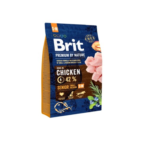 Brit Premium by Nature Senior S+m Kurczak 3kg