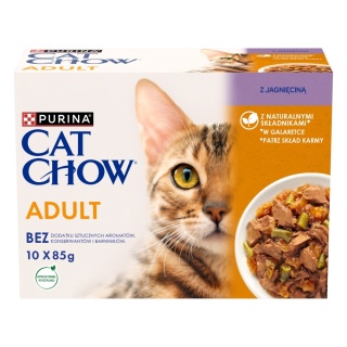 Cat Chow Adult GiJ Jagięcina Zielona Fasolka Multipack 10x85g