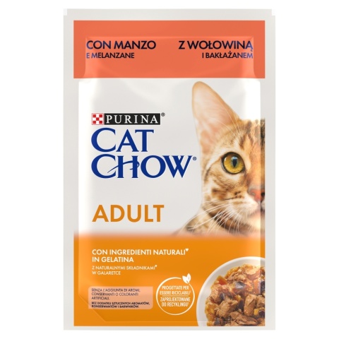 Cat Chow Adult GiJ Wołowina Bakłażan 85g