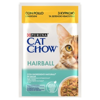 Cat Chow Hairball Control GiG Kurczak Zielona Fasolka W Sosie 85g
