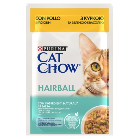 Cat Chow Hairball Control GiG Kurczak Zielona Fasolka W Sosie 85g