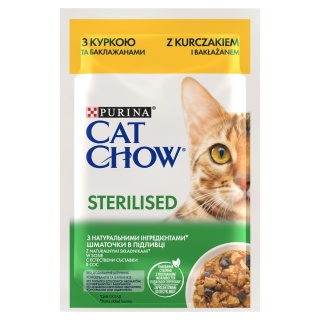 Cat Chow Sterilised GiG Kurczak Bakłażan W Sosie 85g