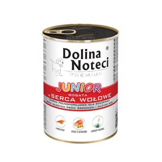 Dolina Noteci Premium Junior Bogata w Serca Wołowe 400g