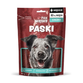 Pan Mięsko Przysmak Dla Psa Paski Kaczka 100g