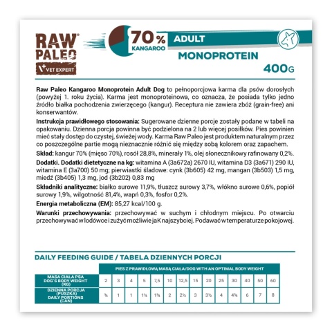 Raw Paleo Kangur Adult 400g
