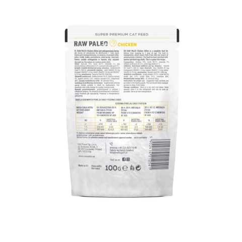 Raw Paleo Kitten Cat Chicken 100g