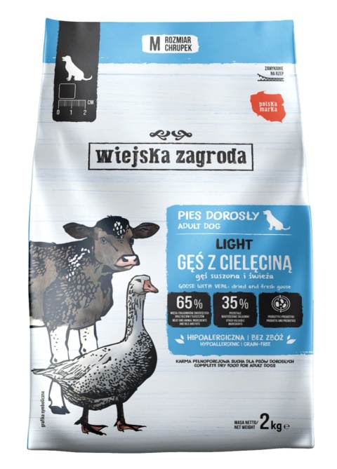 Wiejska Zagroda Karma Sucha Dla Psa Light Gęś z Cielęciną I Probiotykiem 2kg