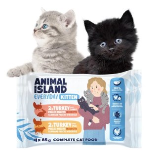 Animal Island 4 pak Dla Kociąt 2 x indyk/kurczak, 2 x Indyk/Cielęcina